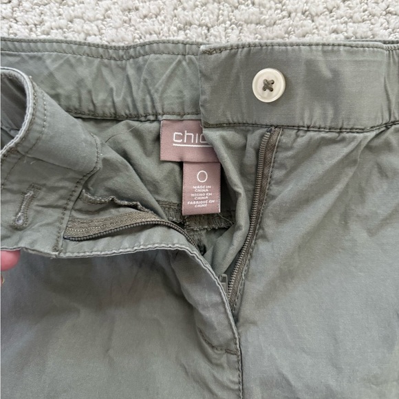 Chico's Capri Pants Women's Size 0 Olive Green Stretch Fit Casual Fall - Picture 3 of 8